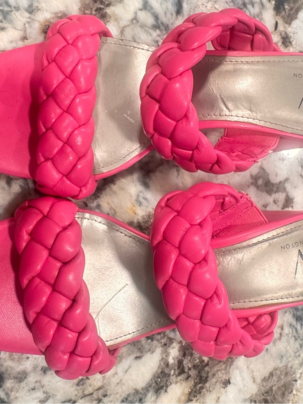 Worthington Braided Double-Strap Slide Sandals in Hot Pink